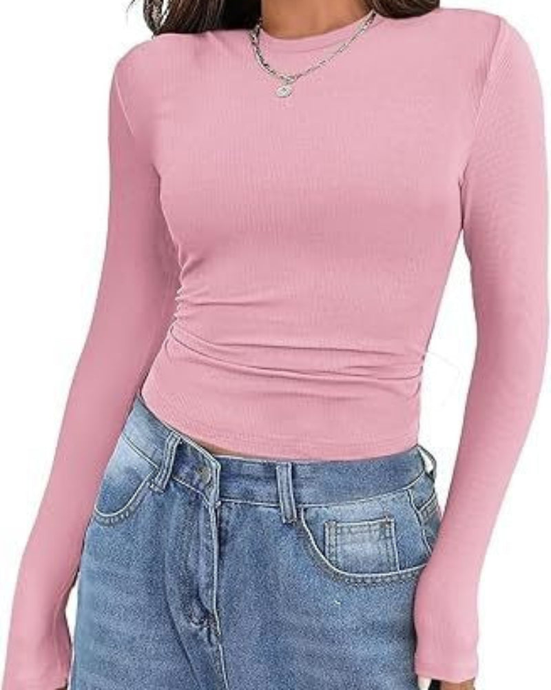 SculptFit Rib-Knit Long Sleeve