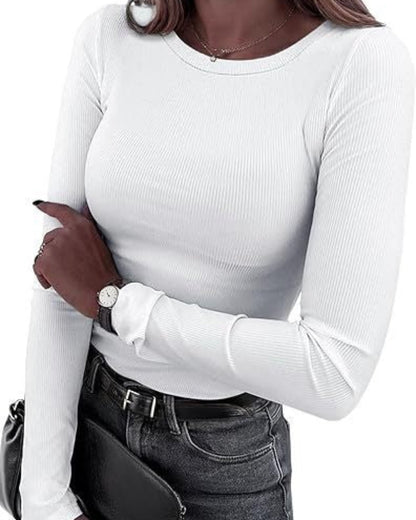 SculptFit Rib-Knit Long Sleeve