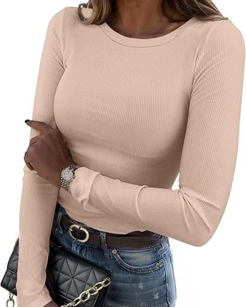 SculptFit Rib-Knit Long Sleeve