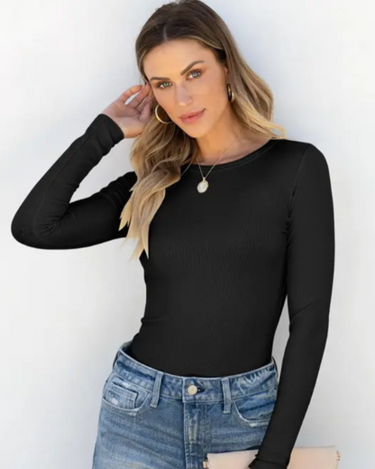 SculptFit Rib-Knit Long Sleeve