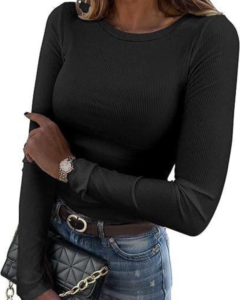 SculptFit Rib-Knit Long Sleeve