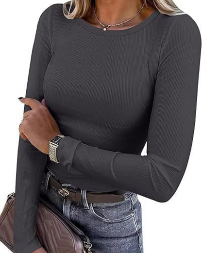 SculptFit Rib-Knit Long Sleeve